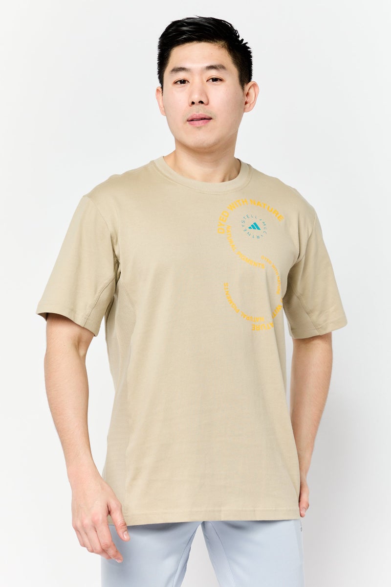 Adidas Adidas by Stella McCartney Men Sportswear Fit Short Sleeve Outdoor T Shirt, Beige  - Image 1