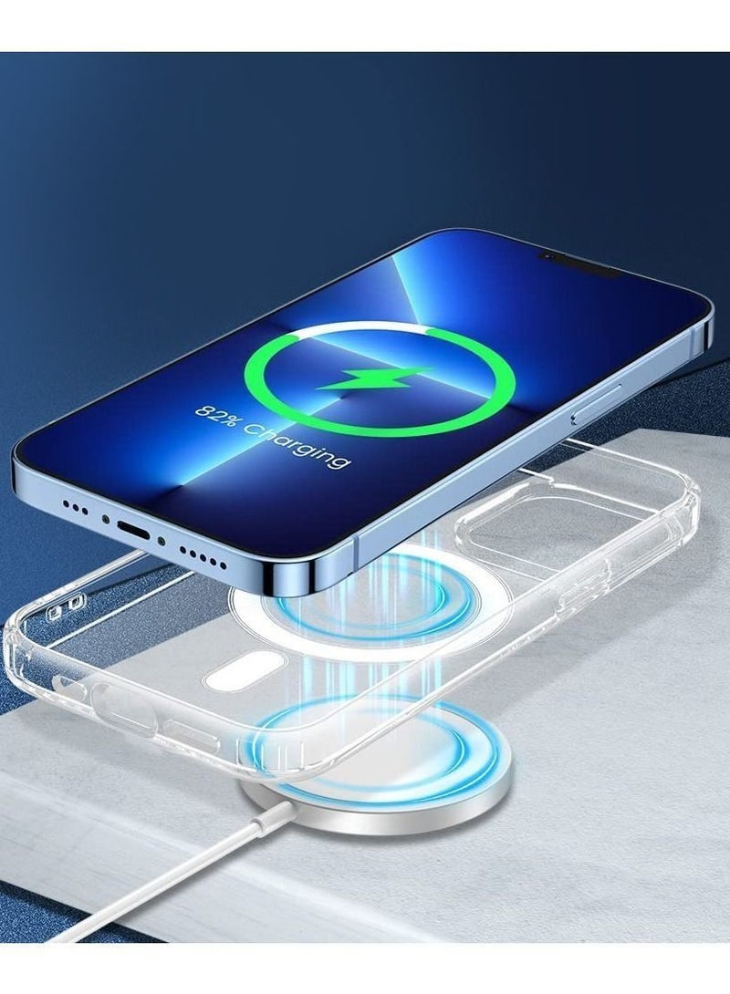 iPhone 13 mini clear case with magsafe magnetic wireless charging compatible Transparent cover  - Image 2