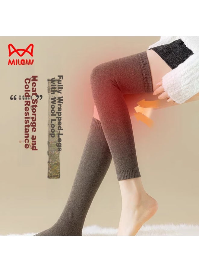 MIIOW 2 Double-leg Wool Over-knee Stockings For Women , Ladies' Sock Covers - Image 3