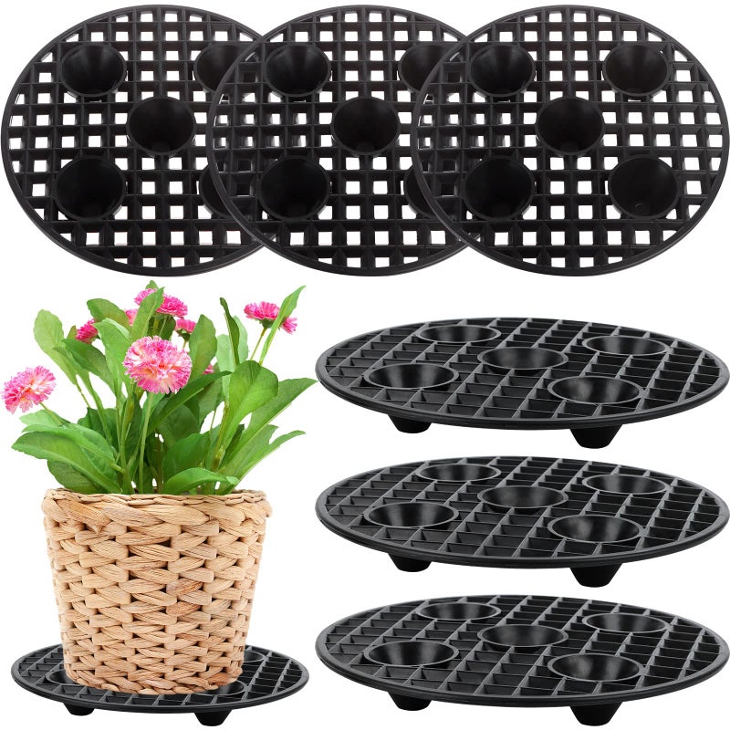 OBANGONG 6 Pcs Plant Level Pot Elevator Heavy Duty Plant Stands 8 Inch Plant Risers for Pots Indoor Outdoor Level Pot Elevator for Prevent Rot and Damage to the Floor