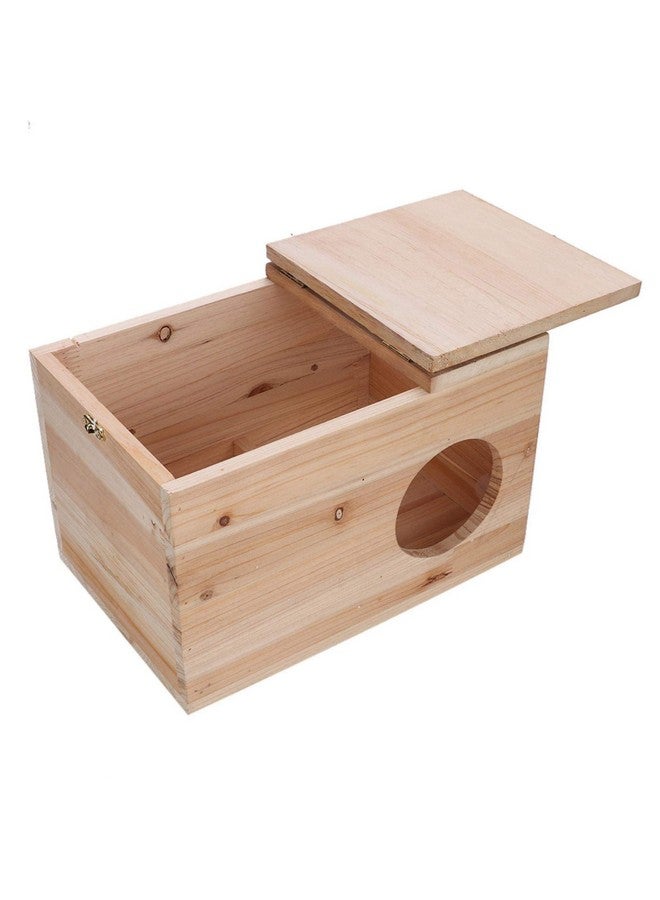 EVTSCAN Natural Wooden Breeding Box,Pet Nesting and Hiding House,Nest Cage for Chinchillas Squirrels Hamster Bird Small Animals - Image 3