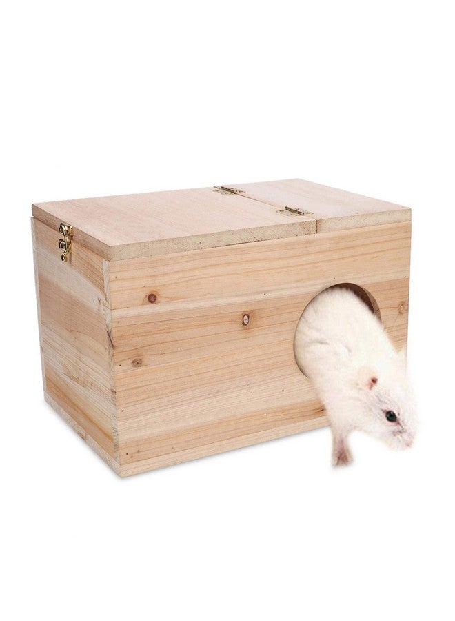 EVTSCAN Natural Wooden Breeding Box,Pet Nesting and Hiding House,Nest Cage for Chinchillas Squirrels Hamster Bird Small Animals - Image 2