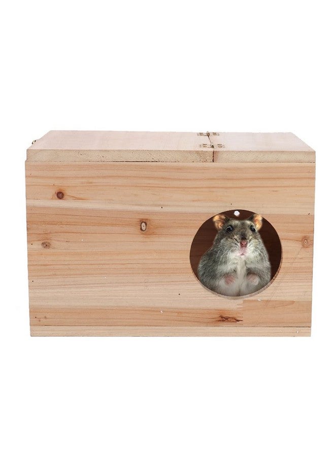 EVTSCAN Natural Wooden Breeding Box,Pet Nesting and Hiding House,Nest Cage for Chinchillas Squirrels Hamster Bird Small Animals - Image 5