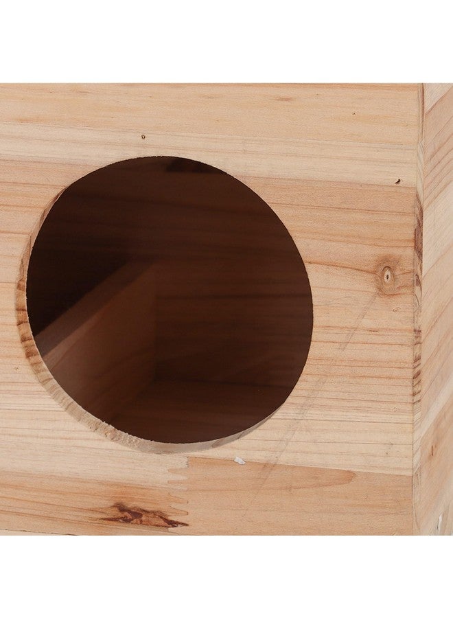 EVTSCAN Natural Wooden Breeding Box,Pet Nesting and Hiding House,Nest Cage for Chinchillas Squirrels Hamster Bird Small Animals - Image 4