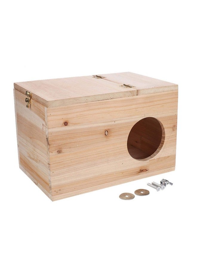 EVTSCAN Natural Wooden Breeding Box,Pet Nesting and Hiding House,Nest Cage for Chinchillas Squirrels Hamster Bird Small Animals - Image 1