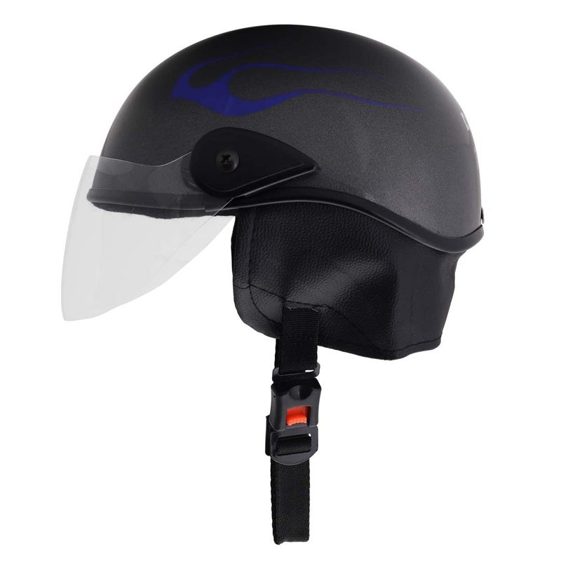 Sage Square خوذة نصفية متعددة الأغراض من ساج سكوير للرجال والنساء (كبير، تصميم ملصق رمادي لامع 5) (غير مزودة بمحرك) - Image 2