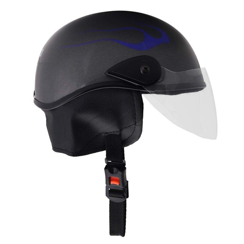 Sage Square خوذة نصفية متعددة الأغراض من ساج سكوير للرجال والنساء (كبير، تصميم ملصق رمادي لامع 5) (غير مزودة بمحرك) - Image 4