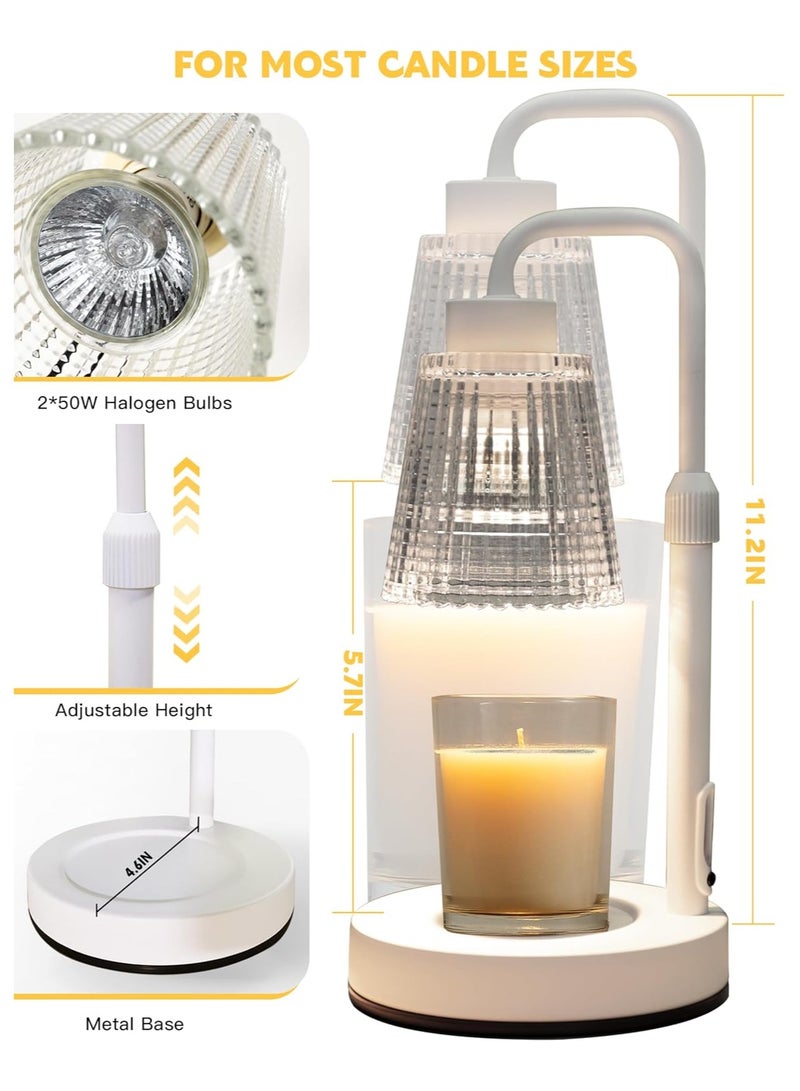 Candle Heating Lamp with Timer Dimmable, Adjustable Height, Housewarming Gift New Home Room Decoration, Birthday Gift for Lady Mom, Canister Candle Warming Wax Lamp with 2 Bulbs - Image 2