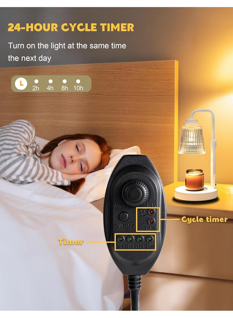 Candle Heating Lamp with Timer Dimmable, Adjustable Height, Housewarming Gift New Home Room Decoration, Birthday Gift for Lady Mom, Canister Candle Warming Wax Lamp with 2 Bulbs - Image 4