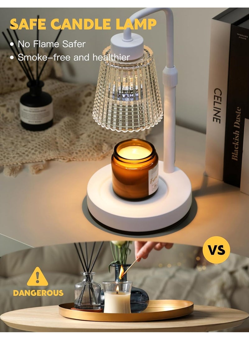 Candle Heating Lamp with Timer Dimmable, Adjustable Height, Housewarming Gift New Home Room Decoration, Birthday Gift for Lady Mom, Canister Candle Warming Wax Lamp with 2 Bulbs - Image 3