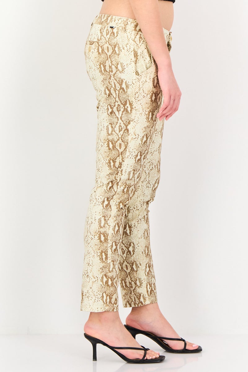 Reiko Women Cropped Fit Snakeskin Straight Leg Pants, Multicolor - Image 2