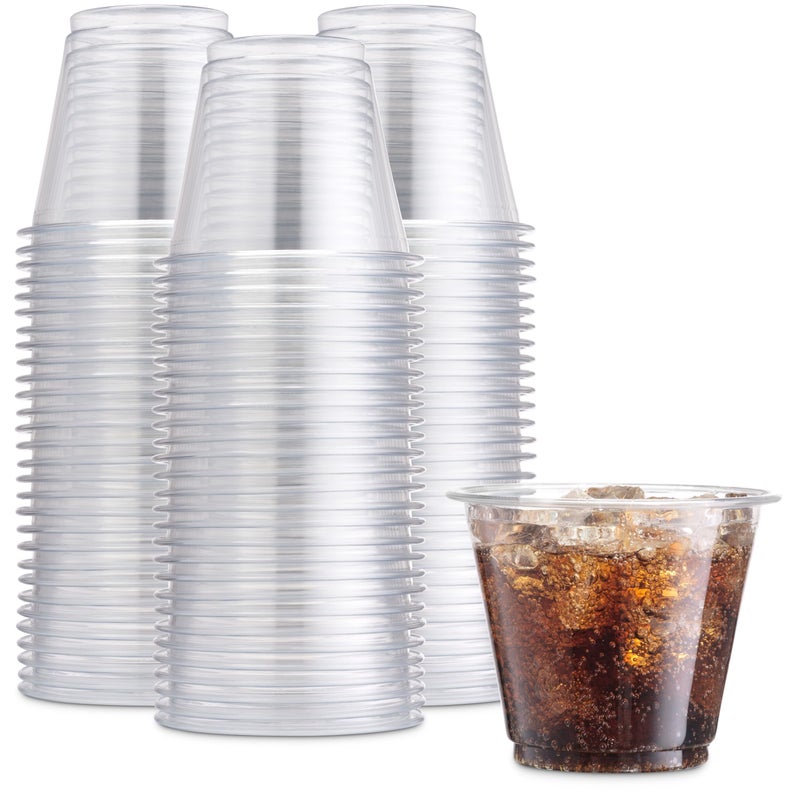 Munfix 250 Pack Clear Plastic Cups  9 Oz Old Fashioned Tumblers  Disposable Drinking Cups  Bulk Plastic Party Cups for Birthday Parties  Picnics  Ceremonies  and All Events  Recyclable and BPA-Free - Image 5