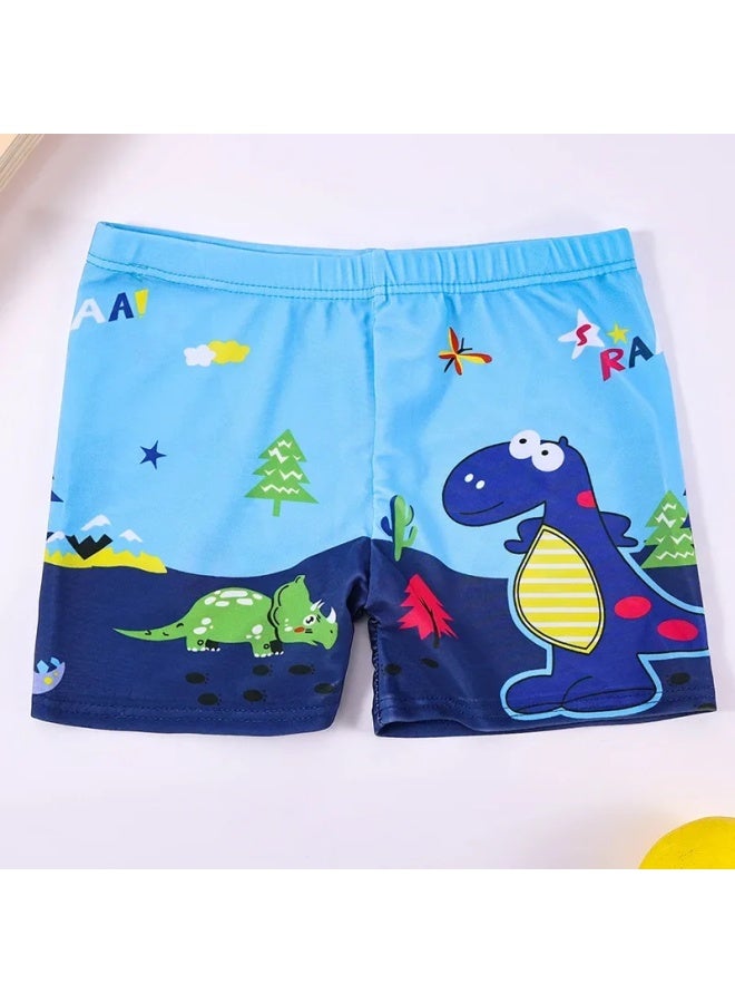 Loquat Boys' Swimming Trunks Children's Cartoon Printed Quick-drying Boxers Breathable Summer Professional Swimming Trunks For Students And Teenagers-Color:2213-1 Boy Camera Shark- - Image 3