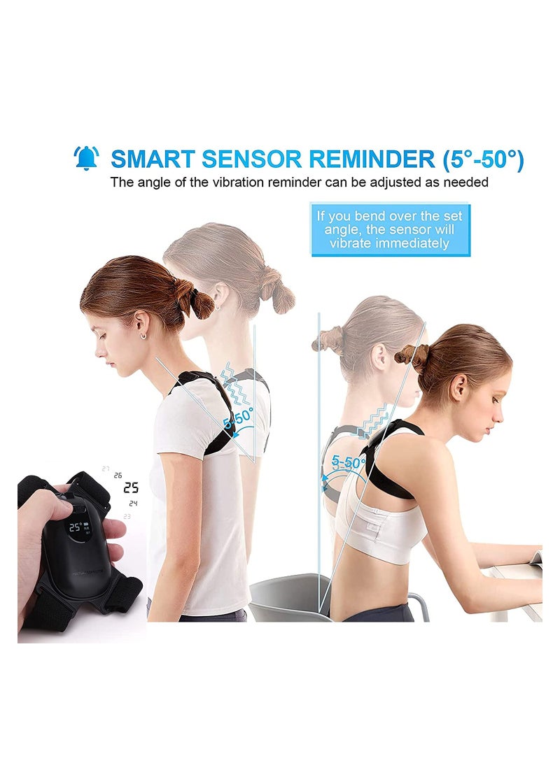 Vibration Alert Posture Corrector for All Ages Adjustable Design for Improved Spinal Alignment Black Color - Image 3