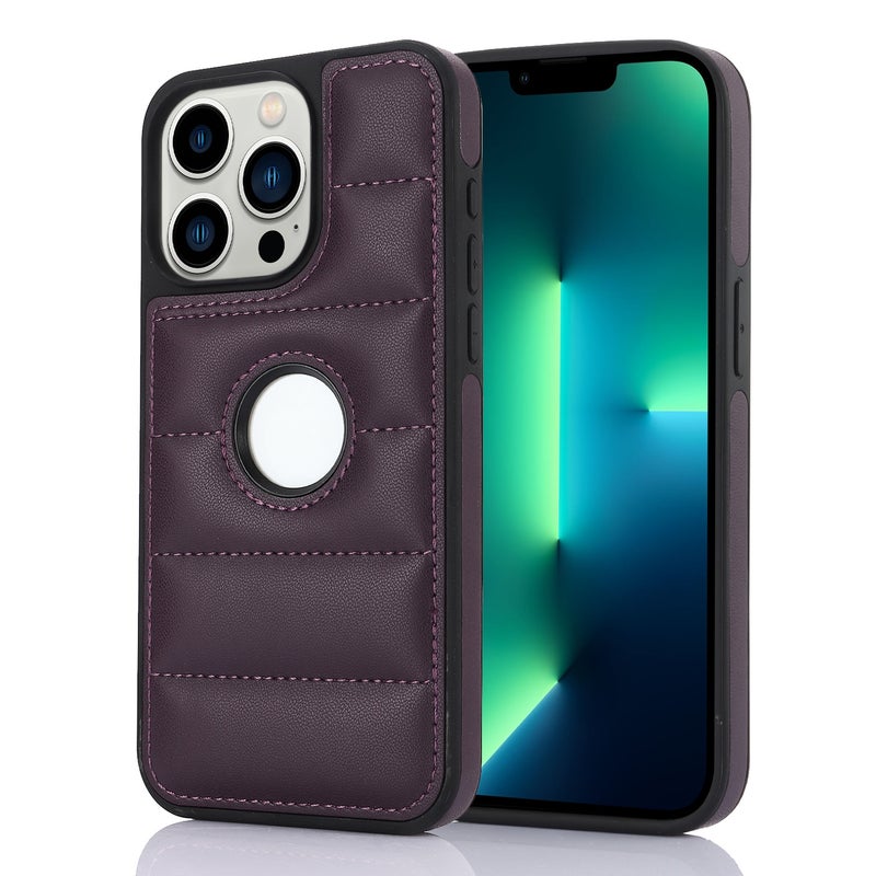 HuHa Case Cover For iPhone 13 Pro Max Piano Key Hollow Cutout PU Phone Case(Dark Purple) - Image 1