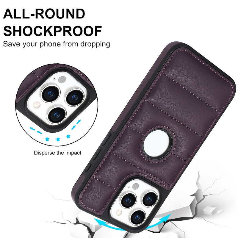 HuHa Case Cover For iPhone 13 Pro Max Piano Key Hollow Cutout PU Phone Case(Dark Purple) - Image 2