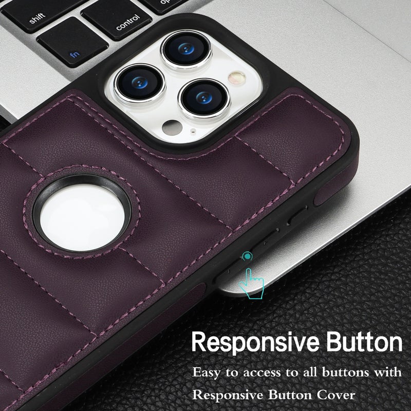 HuHa Case Cover For iPhone 13 Pro Max Piano Key Hollow Cutout PU Phone Case(Dark Purple) - Image 3
