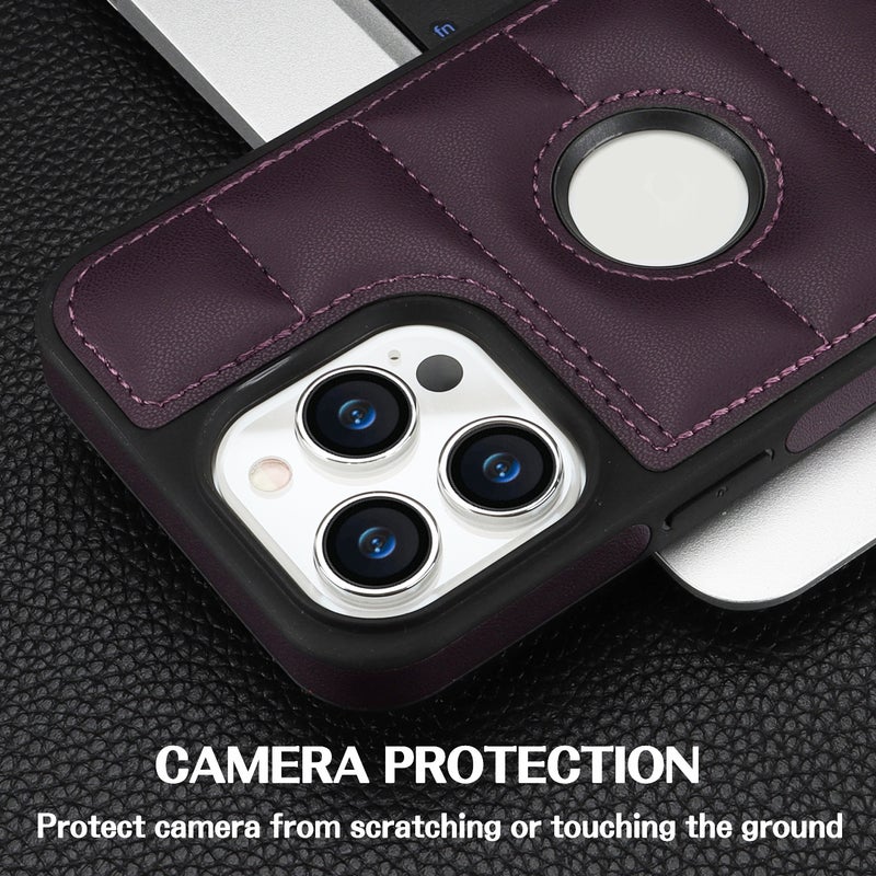 HuHa Case Cover For iPhone 13 Pro Max Piano Key Hollow Cutout PU Phone Case(Dark Purple) - Image 4