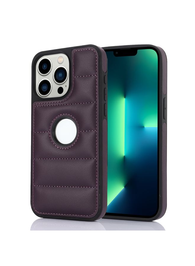HuHa Case Cover For iPhone 13 Pro Max Piano Key Hollow Cutout PU Phone Case Dark Purple 