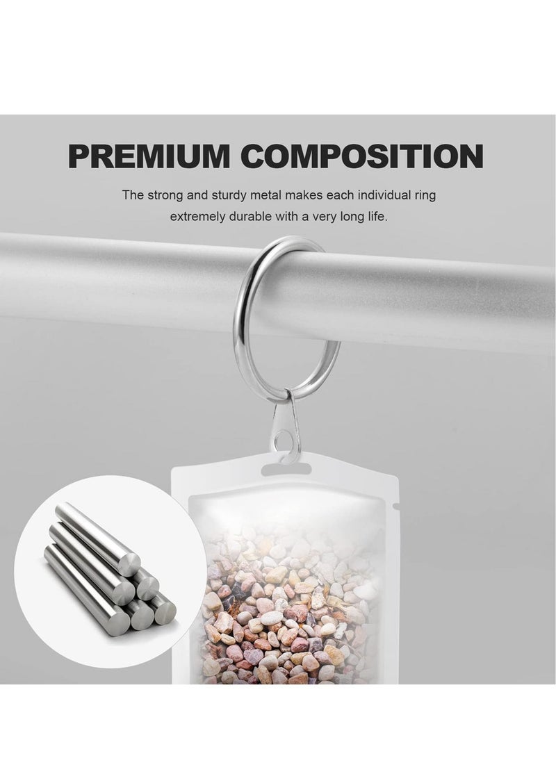 Captaintech 24 Pack Metal Shower Curtain Rings,Rust Proof Shower Curtain Hooks for Bathroom,Circular Decorative Shower Curtain Rings and Hooks for Shower Rod(Silver) - Image 3