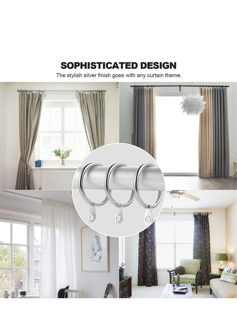 Captaintech 24 Pack Metal Shower Curtain Rings,Rust Proof Shower Curtain Hooks for Bathroom,Circular Decorative Shower Curtain Rings and Hooks for Shower Rod(Silver) - Image 4