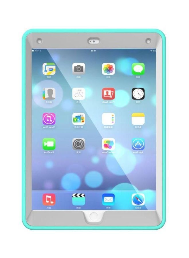 NIBEMINENT Hybrid Case Cover For Apple iPad 9.7-Inch Grey/Aqua  - Image 2