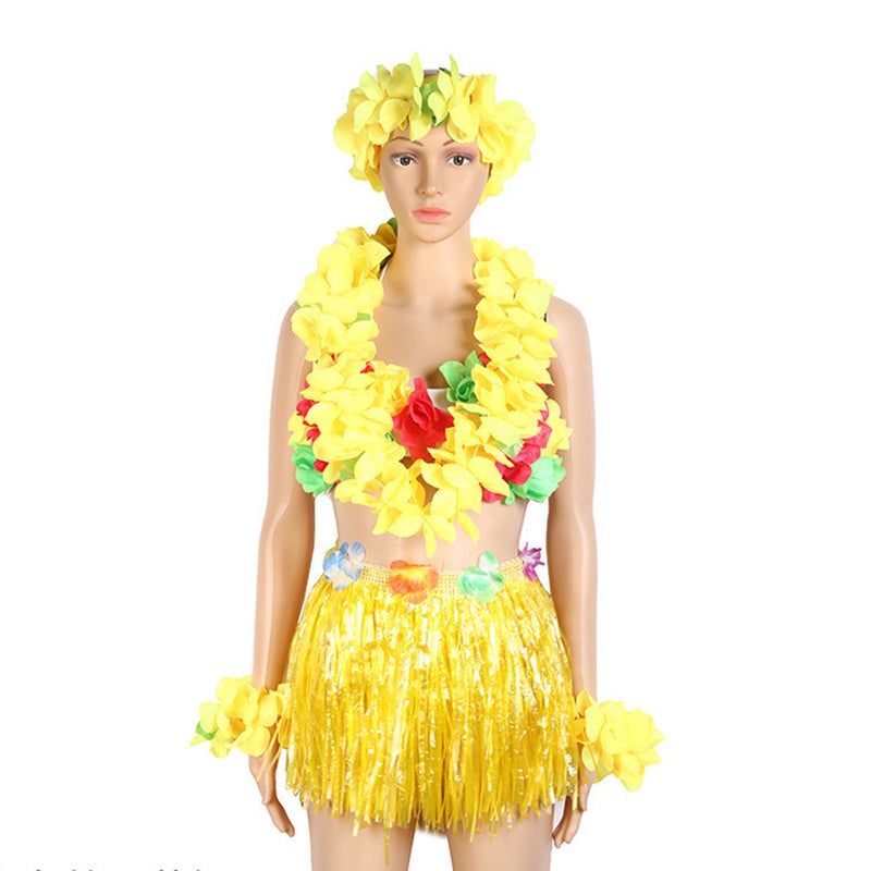 Hot Selling 30cm Single and Double Layer Hawaiian Grass Skirt Set Children Adult Performance Seaweed Dance Grass Skirt - Image 4
