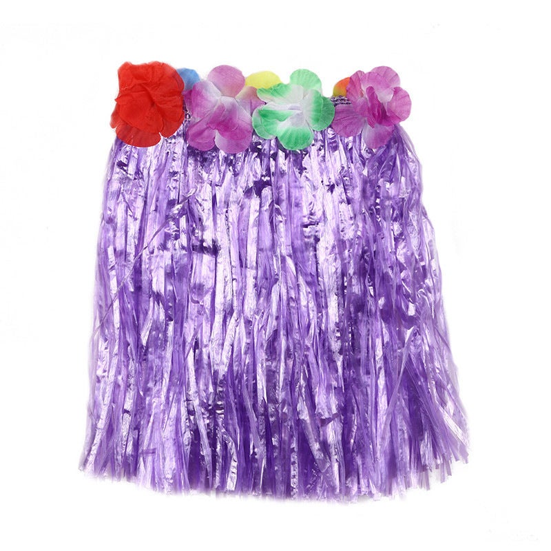 Hot Selling 30cm Single and Double Layer Hawaiian Grass Skirt Set Children Adult Performance Seaweed Dance Grass Skirt - Image 1