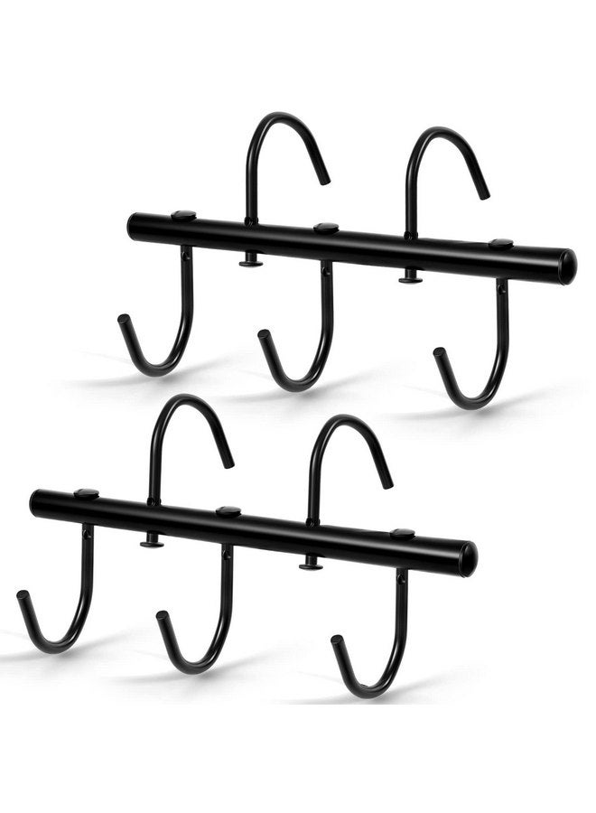 Dunzy 2 Pcs Black Tack Rack with Swivel Hooks, Hanging Bridle Hooks Portable Tack Hangers for Horses, Horse Tack Room Organizer Horse Tack Holder for Stall Room Trailer Accessories (5 Hooks Style) - Image 1