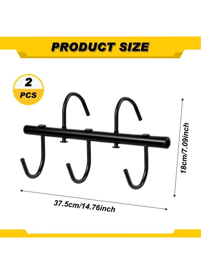 Dunzy 2 Pcs Black Tack Rack with Swivel Hooks, Hanging Bridle Hooks Portable Tack Hangers for Horses, Horse Tack Room Organizer Horse Tack Holder for Stall Room Trailer Accessories (5 Hooks Style) - Image 2