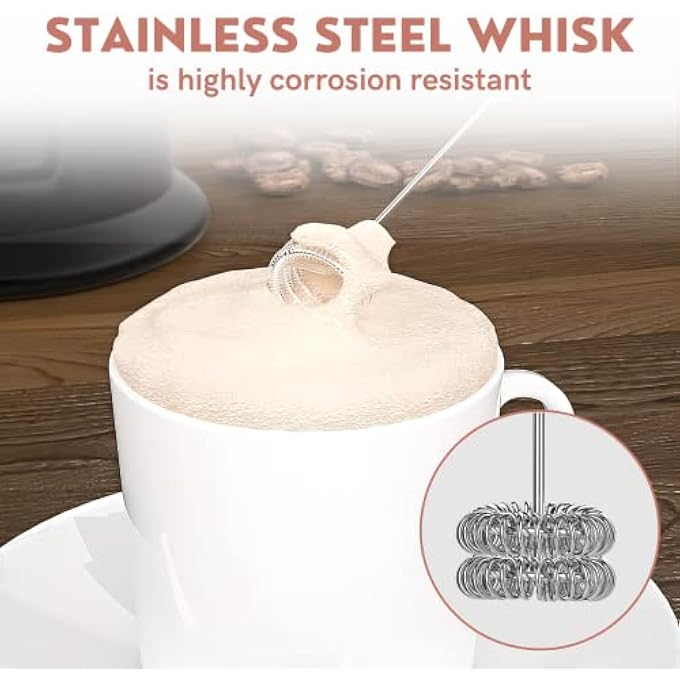 Unity Original Egg Beater Milk Frother Electric Stainless Steel Whisk Drink Mixer For Coffee Plastic Handheld Coffee Milk Frother For Chocolate Drink Black  25Cm - Image 4