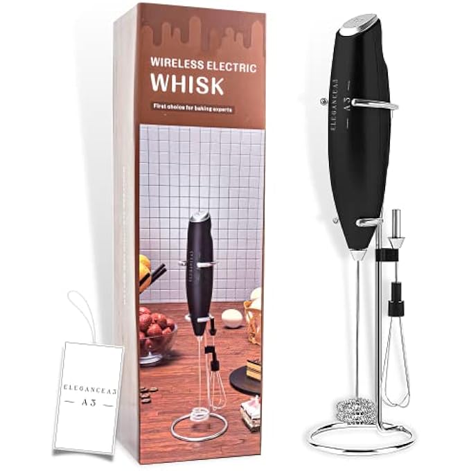 Unity Original Egg Beater Milk Frother Electric Stainless Steel Whisk Drink Mixer For Coffee Plastic Handheld Coffee Milk Frother For Chocolate Drink Black  25Cm - Image 2