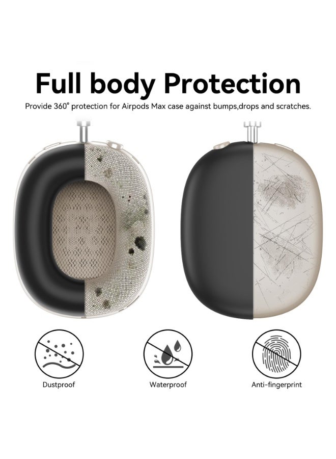 KISSUN Silicone Case Cover for AirPods Max Headphones,Ear Pad Case Cover/Ear Cups Cover/Headband Cover for AirPods Max (USB-C/Lightning)(2024/2020),Accessories Silicone Protector for Apple AirPods Max, Black - Image 4