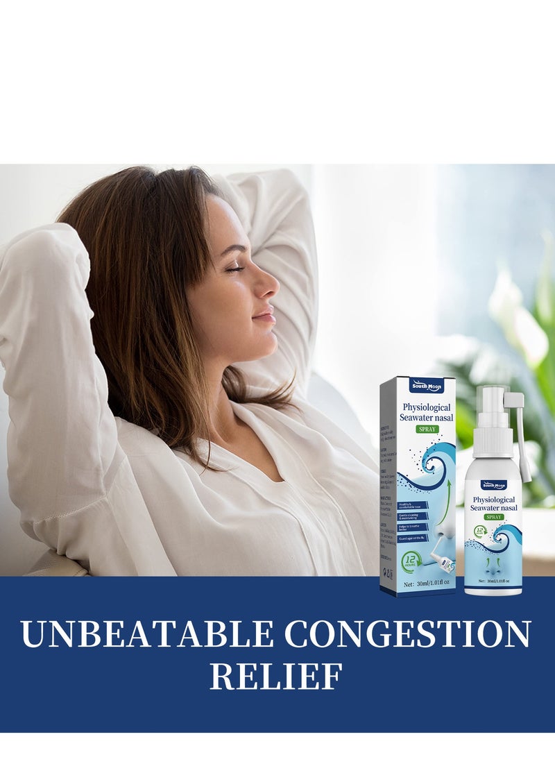 SOUTH MOON Physiological Seawater Nasal for Gentle Cleansing of Nasal Congestion and Itching Relieves Shortness of Breath  - Image 1