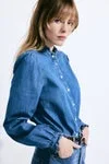 اتش اند ام Frill-trimmed denim blouse