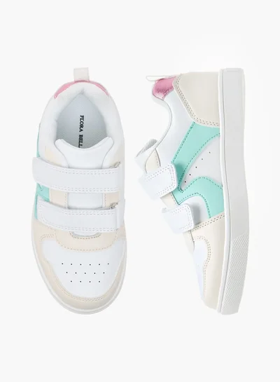 Flora Bella By Shoexpress Girls Colourblock Sneakers with Hook and Loop Closure