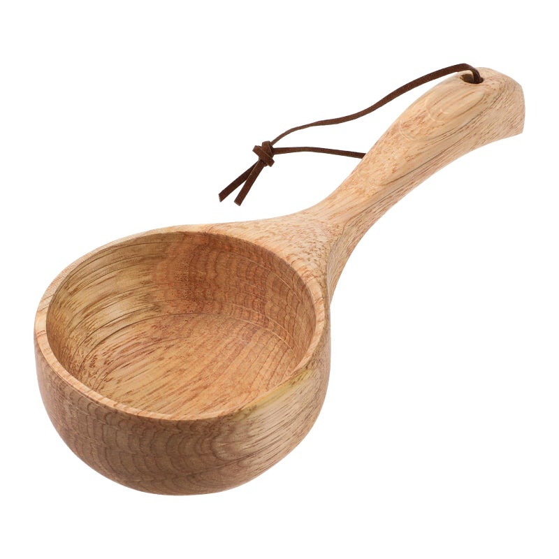 Wood Scoop Bath Salt Scoop Wooden Kitchen Scoops Rice Spoon Multipurpose Large Solid Wood Water Spoon Scoops for Canisters 8 Inch Round Serving Soup for Cooking Stirring
