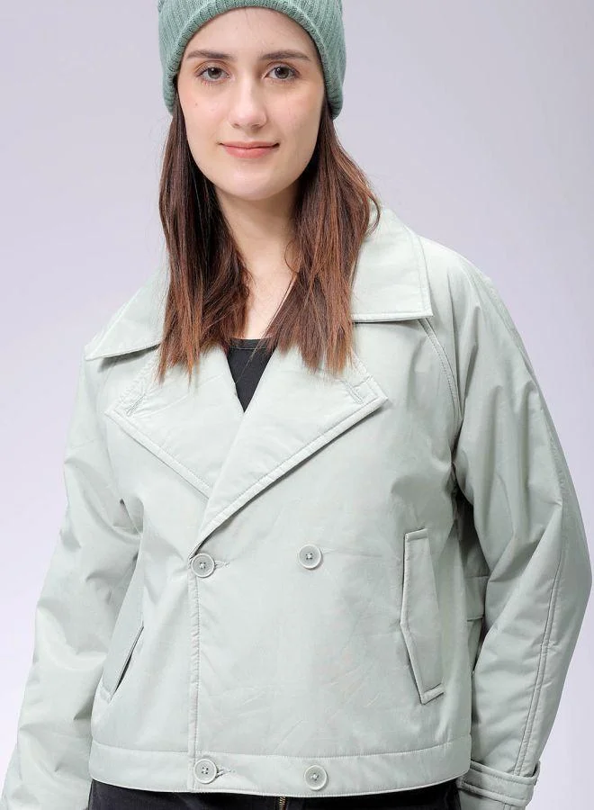 مرفوعة Women Straight Fit Solid Trench Coat