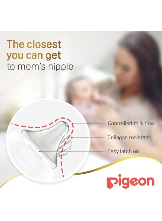 pigeon Pigeon SofTouch Peristaltic Plus Wide Neck Glass Nursing Bottle – 100% Silicone Nipple, BPA & BPS Free, 240ml - Image 4