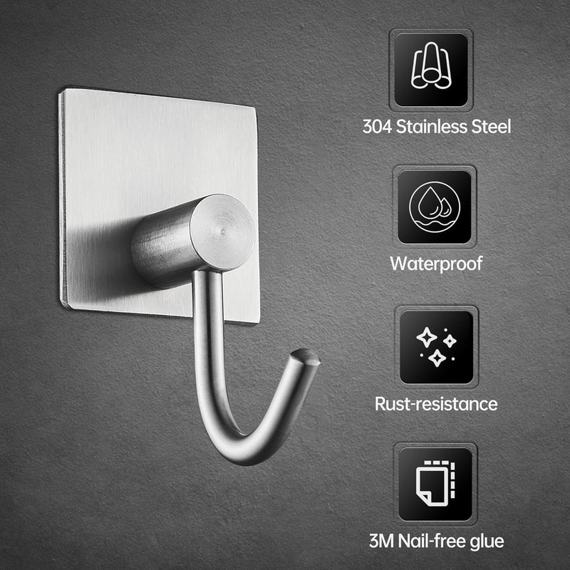 BRIMIX Heavy Duty Self Adhesive Wall Hooks - Image 2