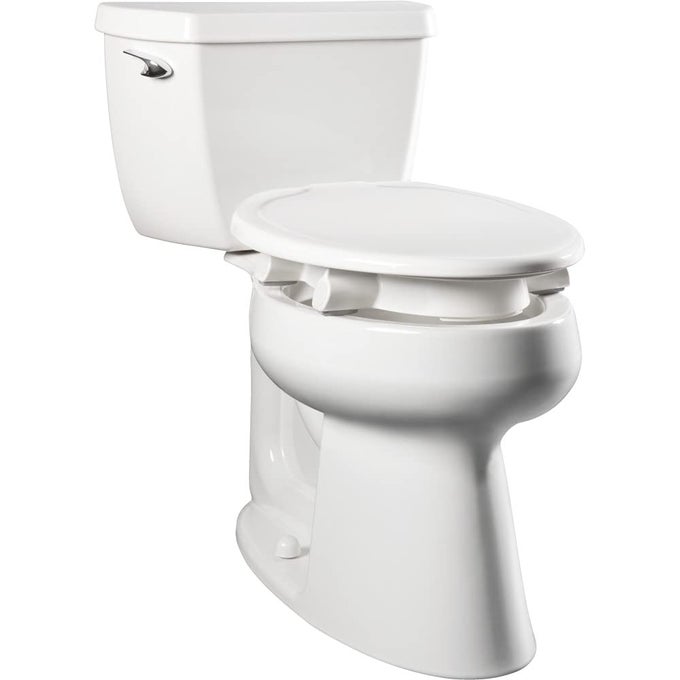 ASSURANCE 3 RAISED TOILET SEAT FOR SENIORS MADE IN USA CLEAN SHIELD GUARD SECURE HINGES ELONGATED WHITE