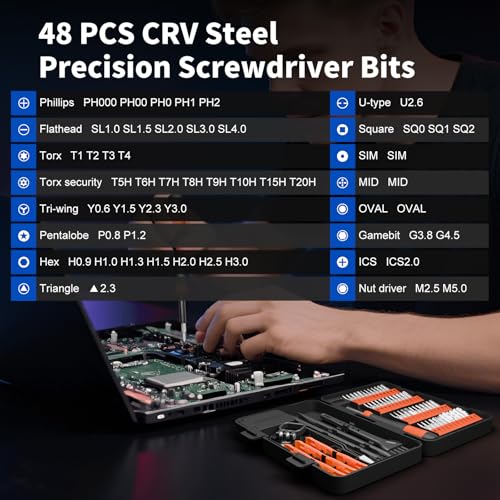 STREBITO Micro Screwdriver Set 64 in 1 Magnetic Screwdriver Set with Torx, Triwing, Pentalobe Star, Electronic Repair Tool Kit for Computer, PC, Laptop, Phone, PS5, XBOX, Switch, Eyeglasses - Image 2