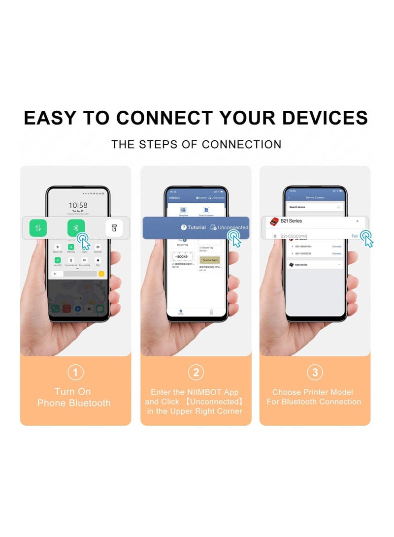 NIIMBOT طابعة ملصقات حرارية محمولة بدون حبر B21 - Image 4