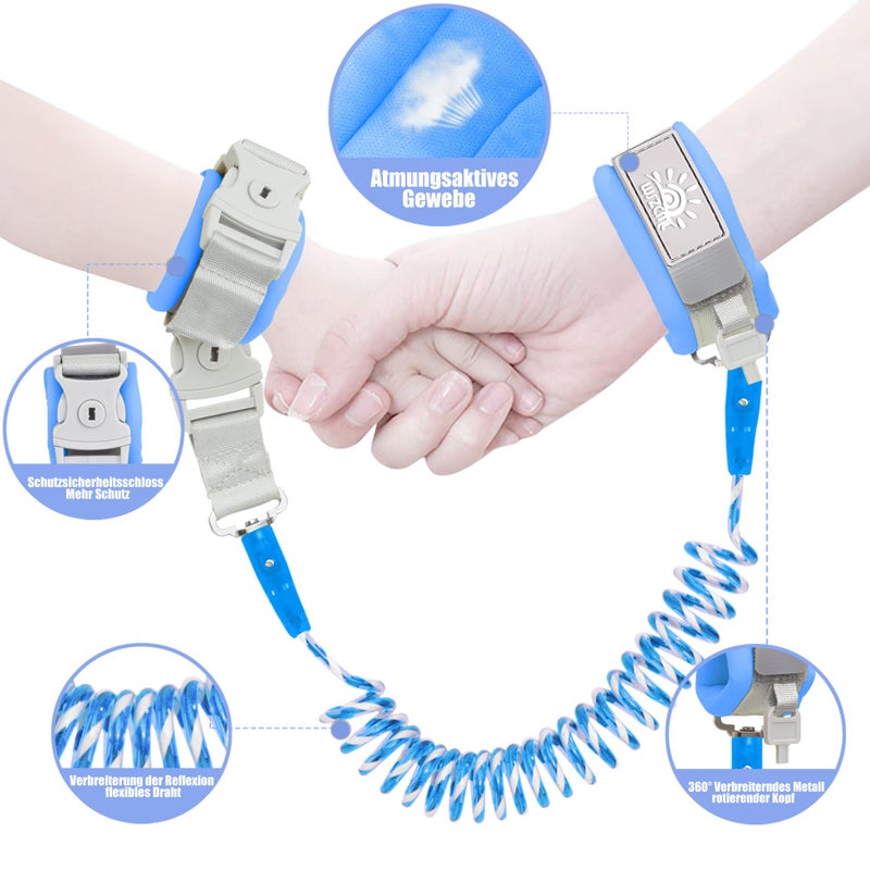 WSZCML Toddler Leash for Walking, Toddler Safety Harnesses Leashes, Safety Harness with Lock for Kids, Anti Lost Wrist Link for Toddlers ï¼ŒUpgrade with Reflective Tape Linerï¼ˆ6.5ftï¼‰for Kids - Image 4
