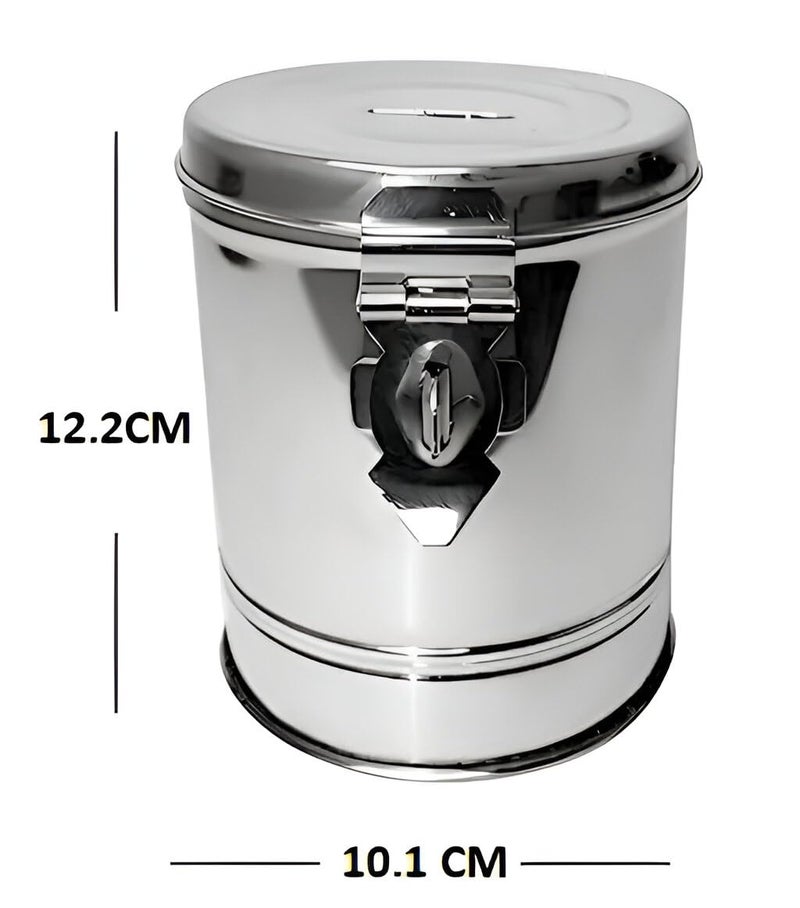 EvoFlex Coin Box/Piggy Bank/Gullak/Donation/Suggestion Box/Antique Coin Bank Box Money Organiser/Coin Money Bank Piggy Bank Money Bank Stainless Steel Body, 12.2 x 10.1 cm, Silver - Image 2