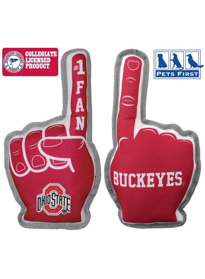 Pets First NCAA Ohio State Buckeyes #1 Fan Toy. Best Sports Dog Toy with Double Stitched Trim and Tough Nylon Material Filled with Chewable Polyfil and Inner Squeaker - Image 4