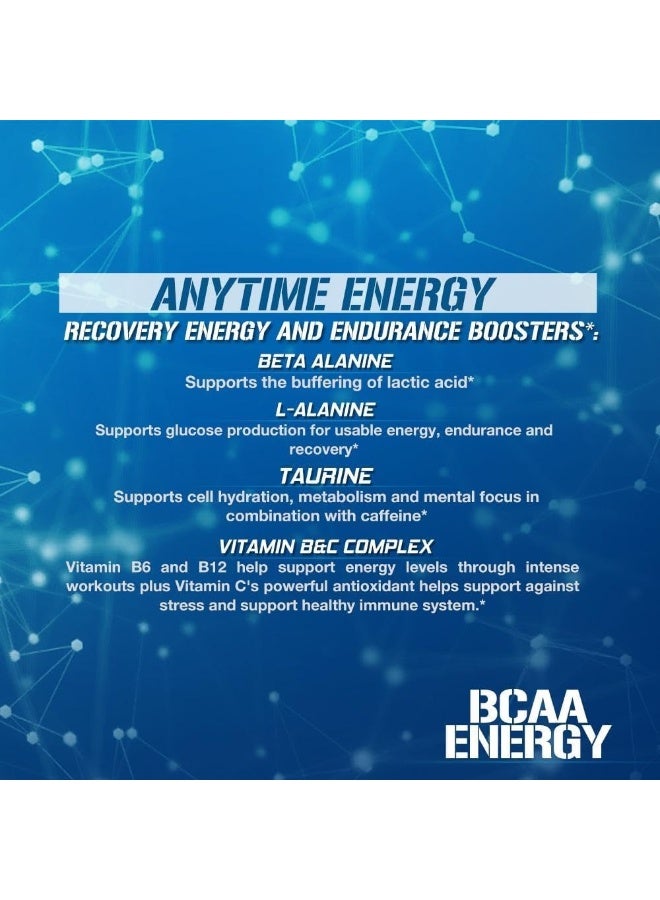 Evlution Nutrition Bcaa Energy High Performance Energizing Amino Acid Supplement For Muscle Building Recovery And Endurance Blue Raz 30 Servings