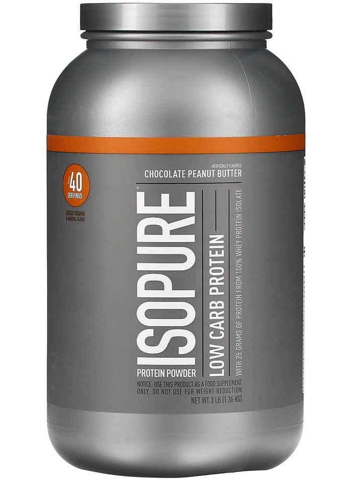 Natures Best Isopure Low Carb Protein Chocolate Peanut Butter 3 LB