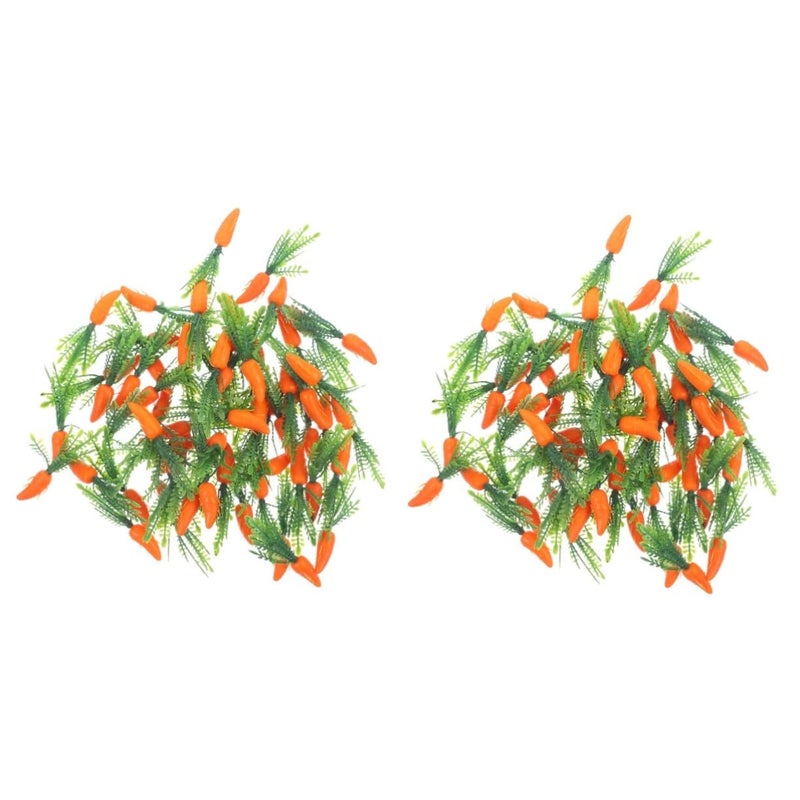2 Pack 120pcs Realistic Artificial Carrot Decorations For Kitchen Display Crafts Photography - Image 2