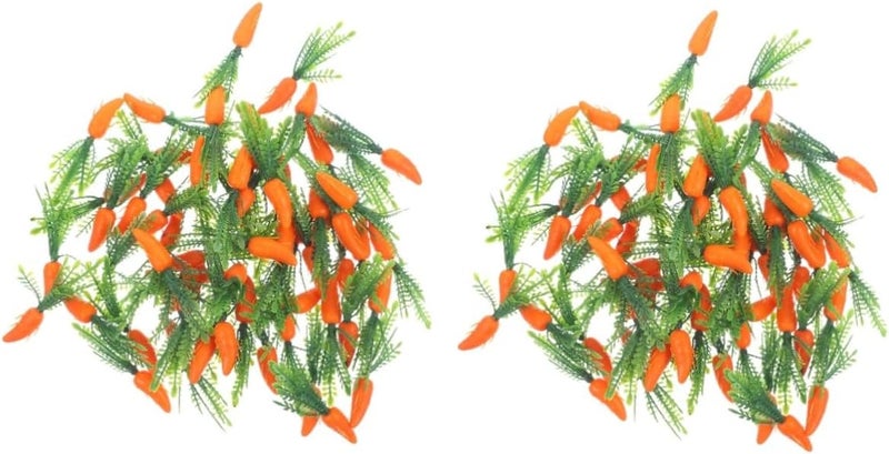 2 Pack 120pcs Realistic Artificial Carrot Decorations For Kitchen Display Crafts Photography - Image 1